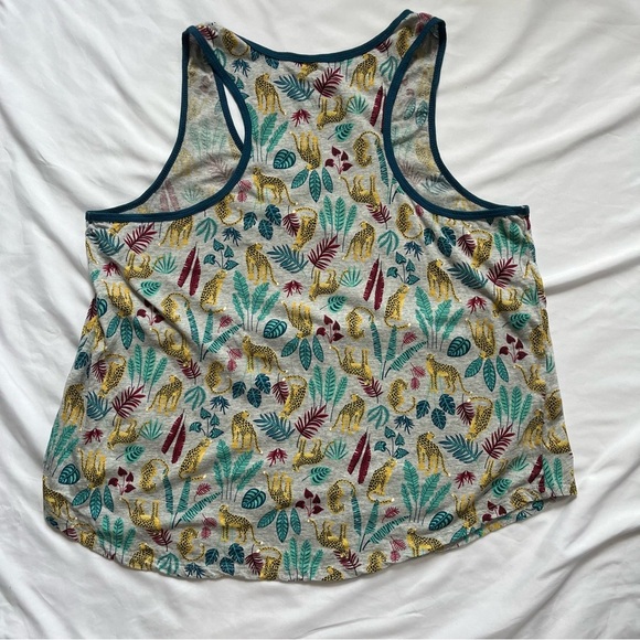 Secret Treasures Tank Top XL, Grey with Cheetah Floral Print - Picture 3 of 6